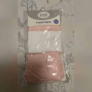 Baby Nylon Tights Pack - Light Pink & White